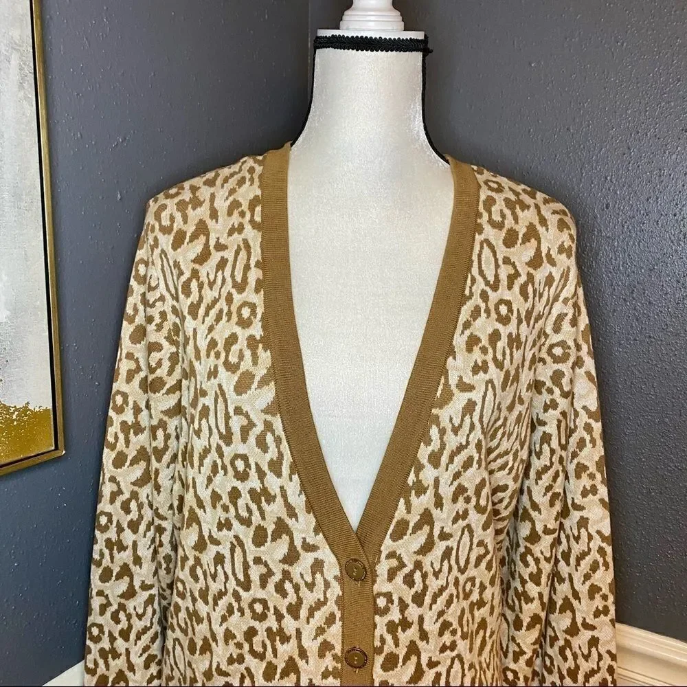Isaac Mizrahi Live Leopard Dip-Dye Cardigan